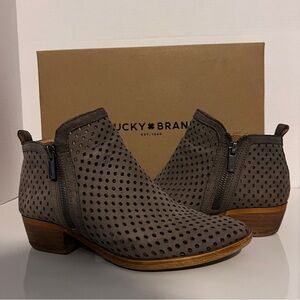 Lucky Brand | Gray Booties | Leather Ankle Boots | Women’s 7